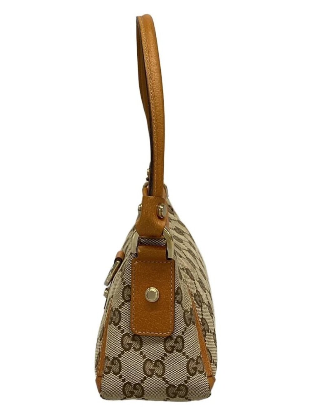 GUCCI GG Pattern, Abbey 130939 Beige Dark Brown Brown Jacquard Leather Handbag - Picture 2 of 16